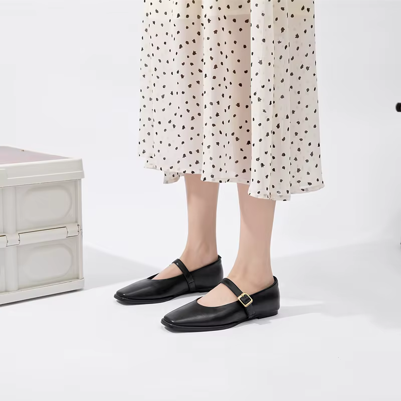 AIYUQI Chaussures Mary Jane pour femme en cuir véritable