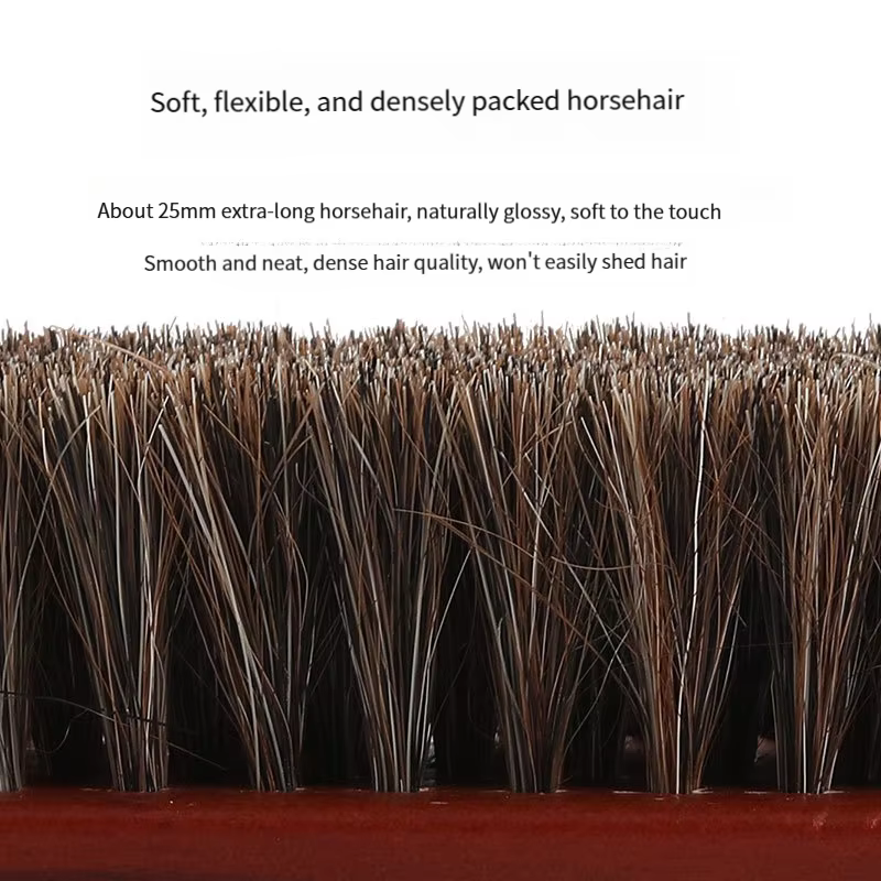 Brosse à crinière de cheval en bois de Lotus, brosse à cheveux doux, brosse à chaussures, vernis à chaussures, lavage à l'huile, brosse de nettoyage des chaussures en daim