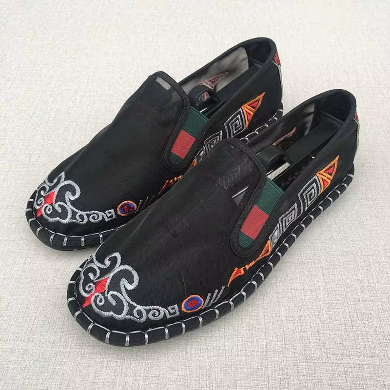 Mocassins en toile pour hommes, chaussures plates, décontractées, sans lacets