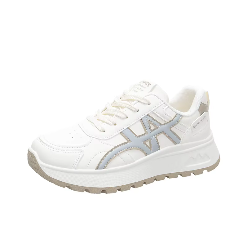Chaussures de course pour femmes Printemps 2026 Style Campus Semelle Épaisse Décontractées à Lacets Polyvalentes Baskets à Talon Bas Antidérapantes Résistantes à l'Usure
