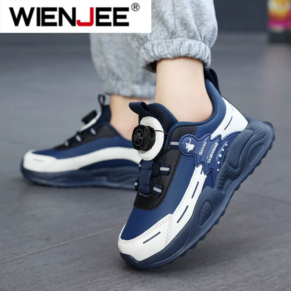 Chaussures de course en cuir imperméables et antidérapantes pour garçons
