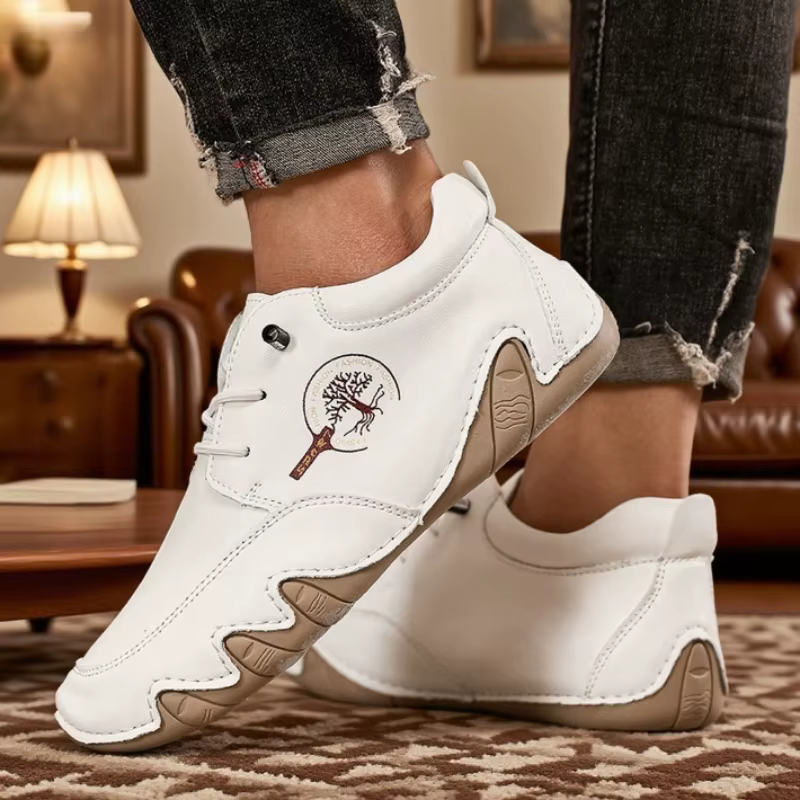 Nouveau fait à la main en cuir hommes bottes automne Design baskets 2025 homme respirant chaussures