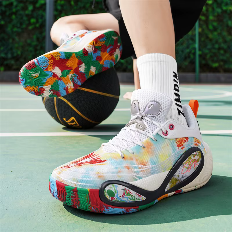 Chaussures de basket-ball pour hommes - respirantes, amortissantes, antidérapantes, chaussures de course résistantes - pour l'entraînement physique et les sports.