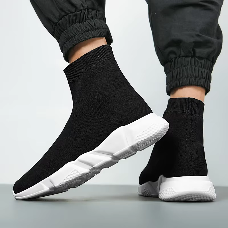Baskets montantes noires classiques pour hommes