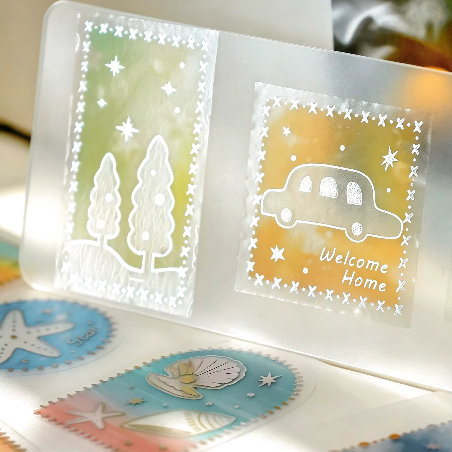 4style Starry Rover Series PET Sticker Watercolor Blending Theme Material Collage Sticker DIY Junk Journal Scrapbook Diary Decor