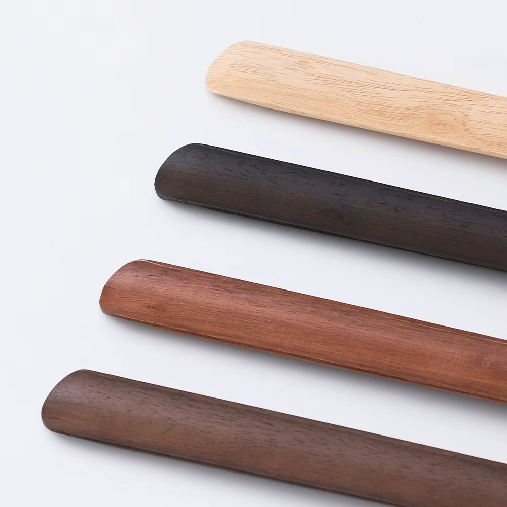 Klaxon à chaussures à manche long en bois de hêtre de qualité supérieure de 55 cm – Base magnétique sans courbure pour