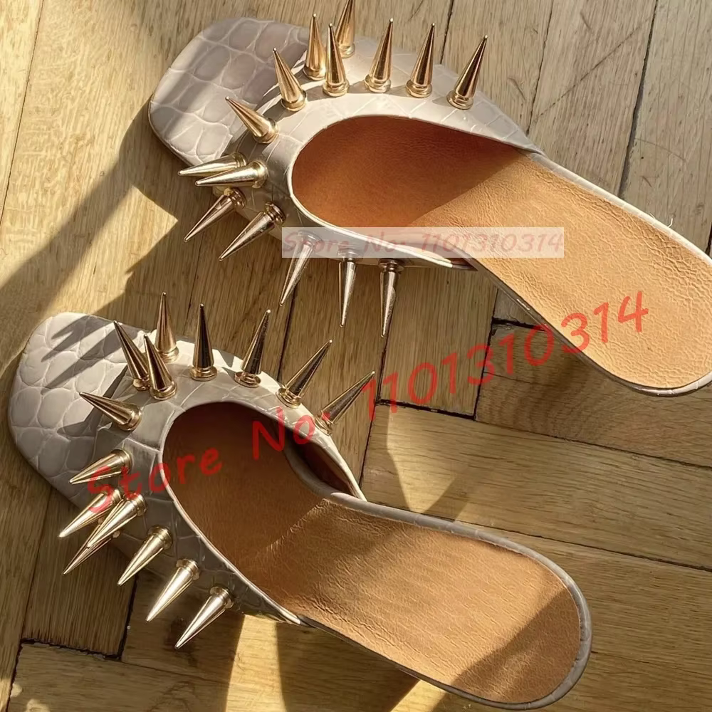 Mules à pointes métalliques à bout ouvert pour femmes
