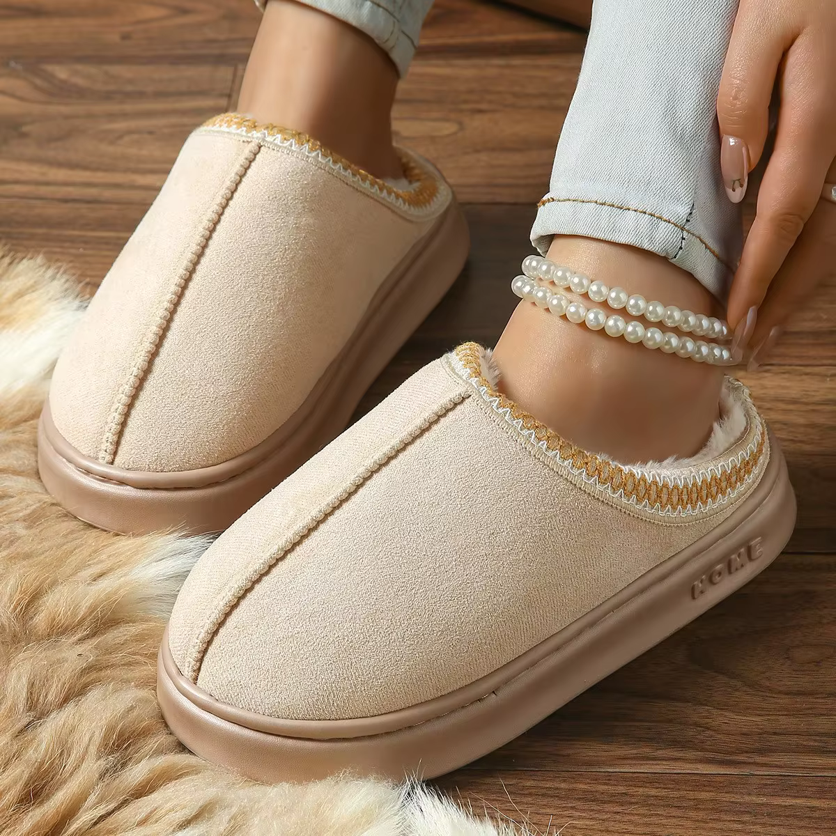 Pantoufles d'hiver chaudes pour femmes