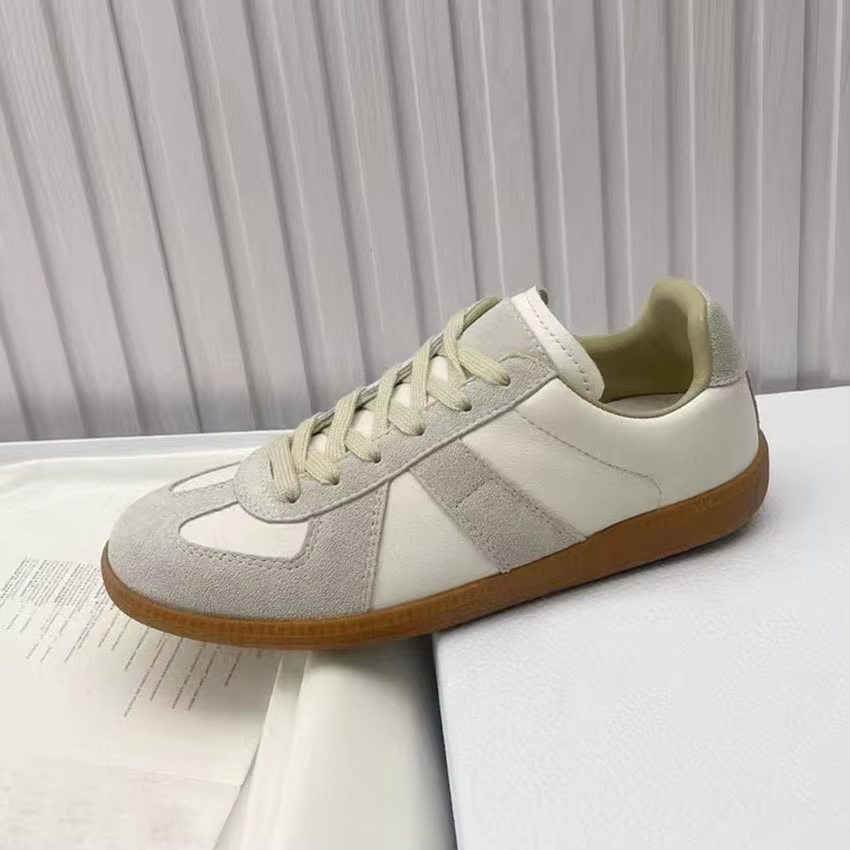 Printemps décontracté Derby chaussures femme hommes en cuir Patchwork bout rond