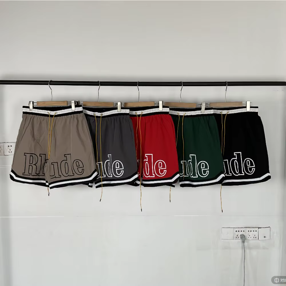 Shorts Rhude pour hommes, plusieurs styles, imprimé logo, ample, respirant, séchage rapide, poches en maille, shorts de sport de plage, haute qualité