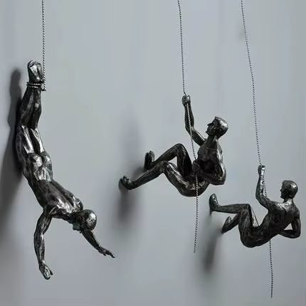 Athlète escalade homme résine fond tenture murale décoration Sculpture Statue figurines présent décor rétro