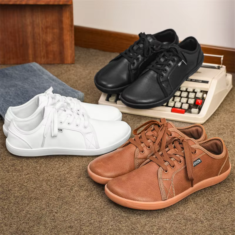 Chaussures minimalistes taille 37-48 hommes et femmes bout large pieds nus décontracté en cuir artificiel