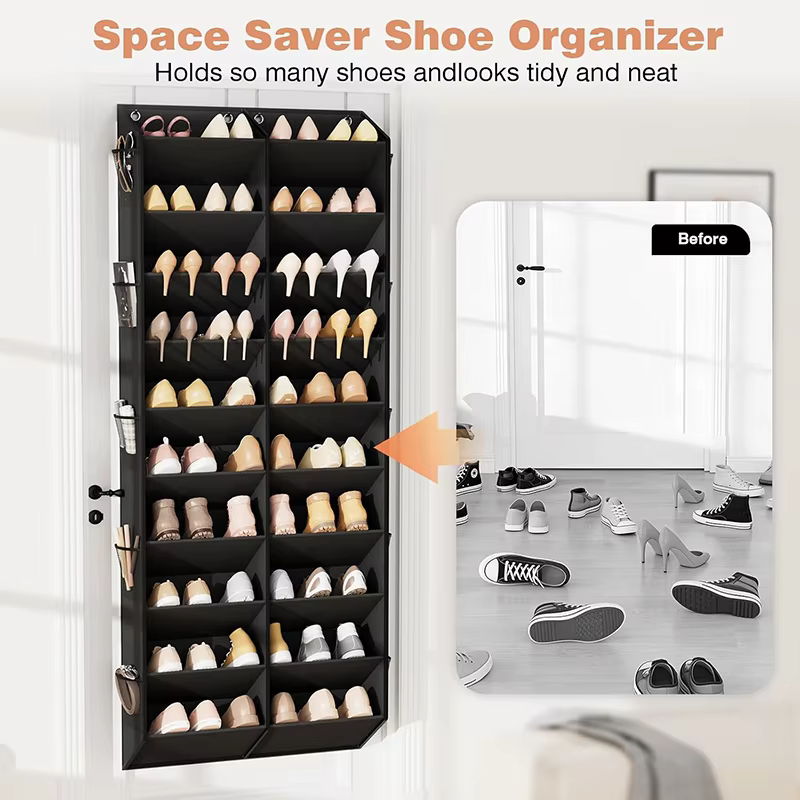 Porte-chaussures suspendu sur porte, organiseur de chaussures pour 30 paires, rangement pour porte de placard, pour baskets et bottes, grand support à chaussures