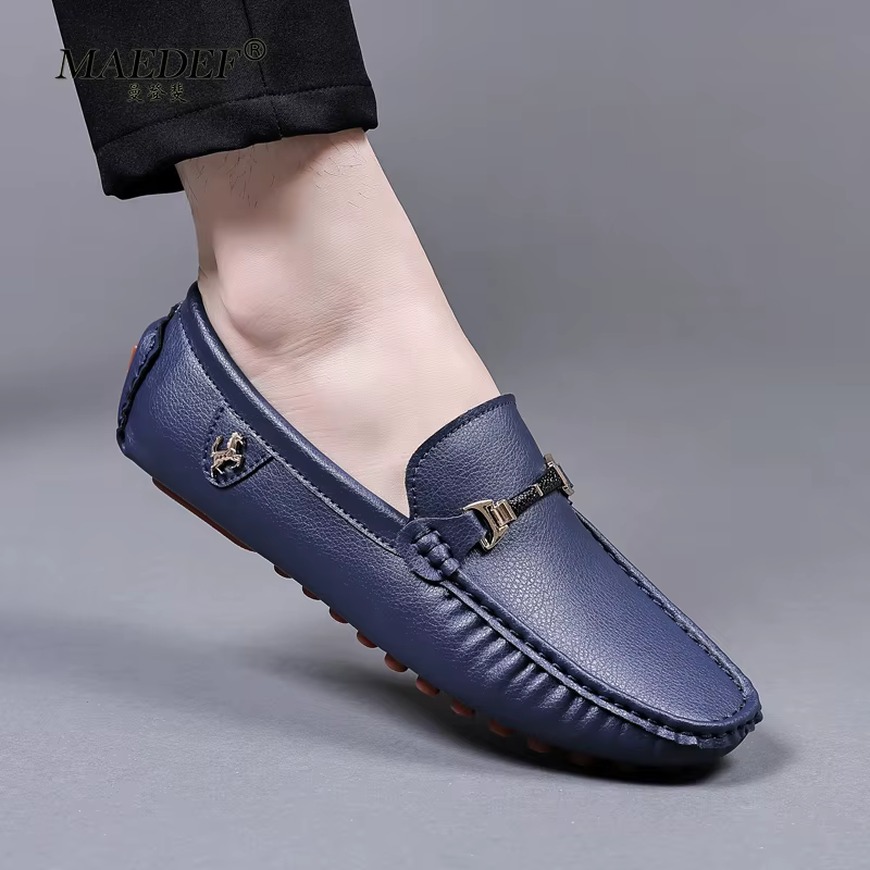 MAEDEF chaussures pour hommes mocassins blancs hommes chaussures décontractées marque hommes mocassins respirant grande taille conduite chaussures de marche pour hommes mocassins
