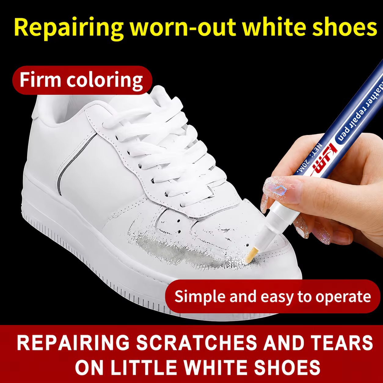 Stylo de réparation pour chaussures blanches KJM