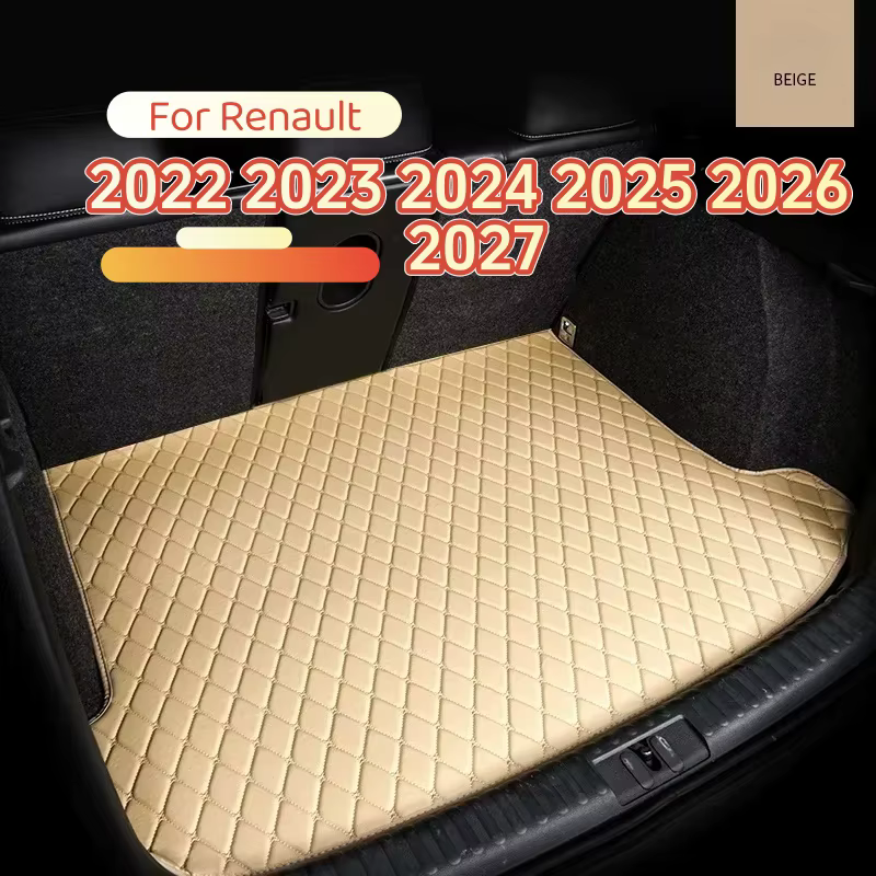 Tapis de coffre de voiture personnalisé pour Renault Austral 2022 2023 2024 2025 2026, tapis de voiture en cuir artificiel, accessoires, tapis de sol personnalisé