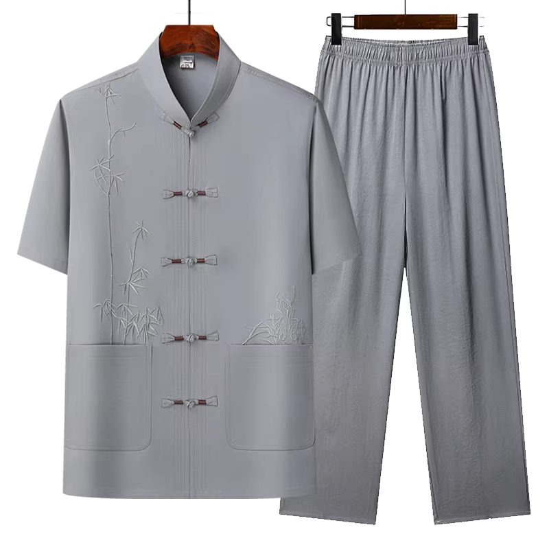 Nouvelle collection été 2026 : Ensembles décontractés pour hommes – Chemises et pantalons de sport style chinois, tailles M-4XL