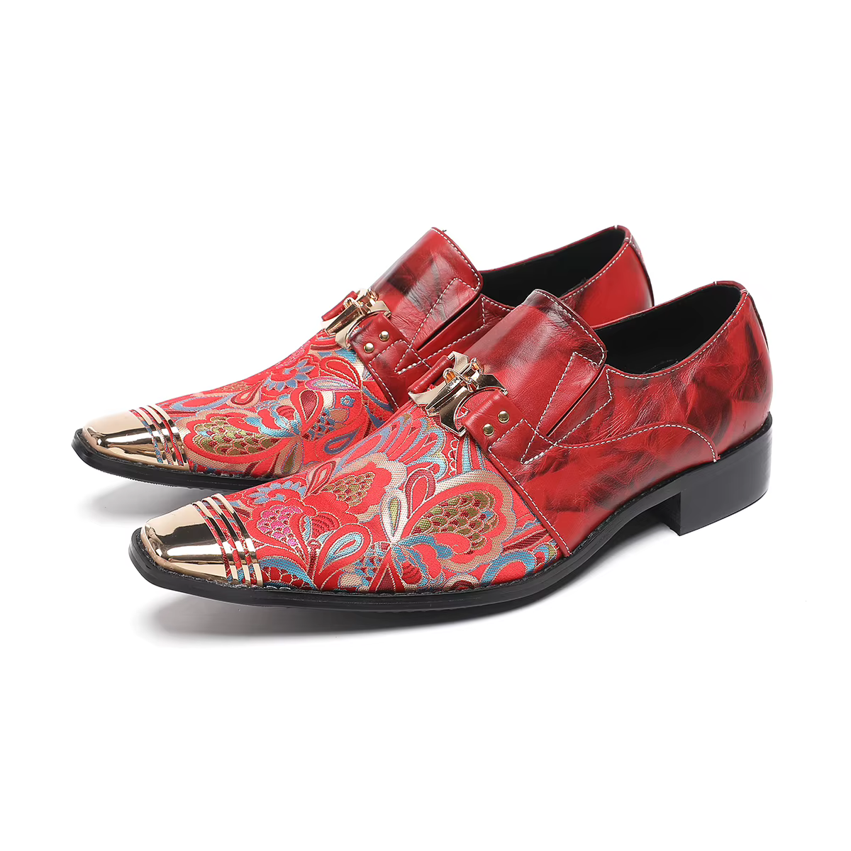 Style britannique bout carré luxe chaussures formelles classique grande taille scène spectacle