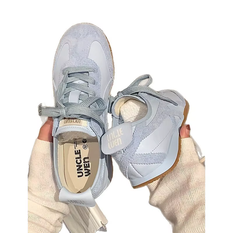 Chaussures de sport décontractées légères en cuir véritable rétro pour femmes