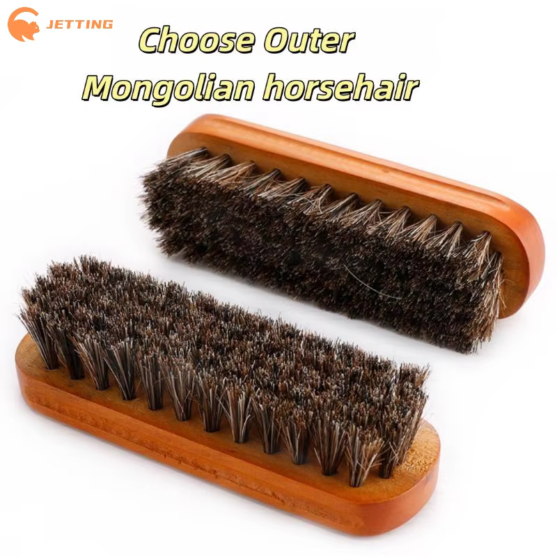 Brosse à chaussures en crin de cheval, 1 pièce, outil de polissage doux pour cuir, brosse de nettoyage pour bottes en daim et Nubuck