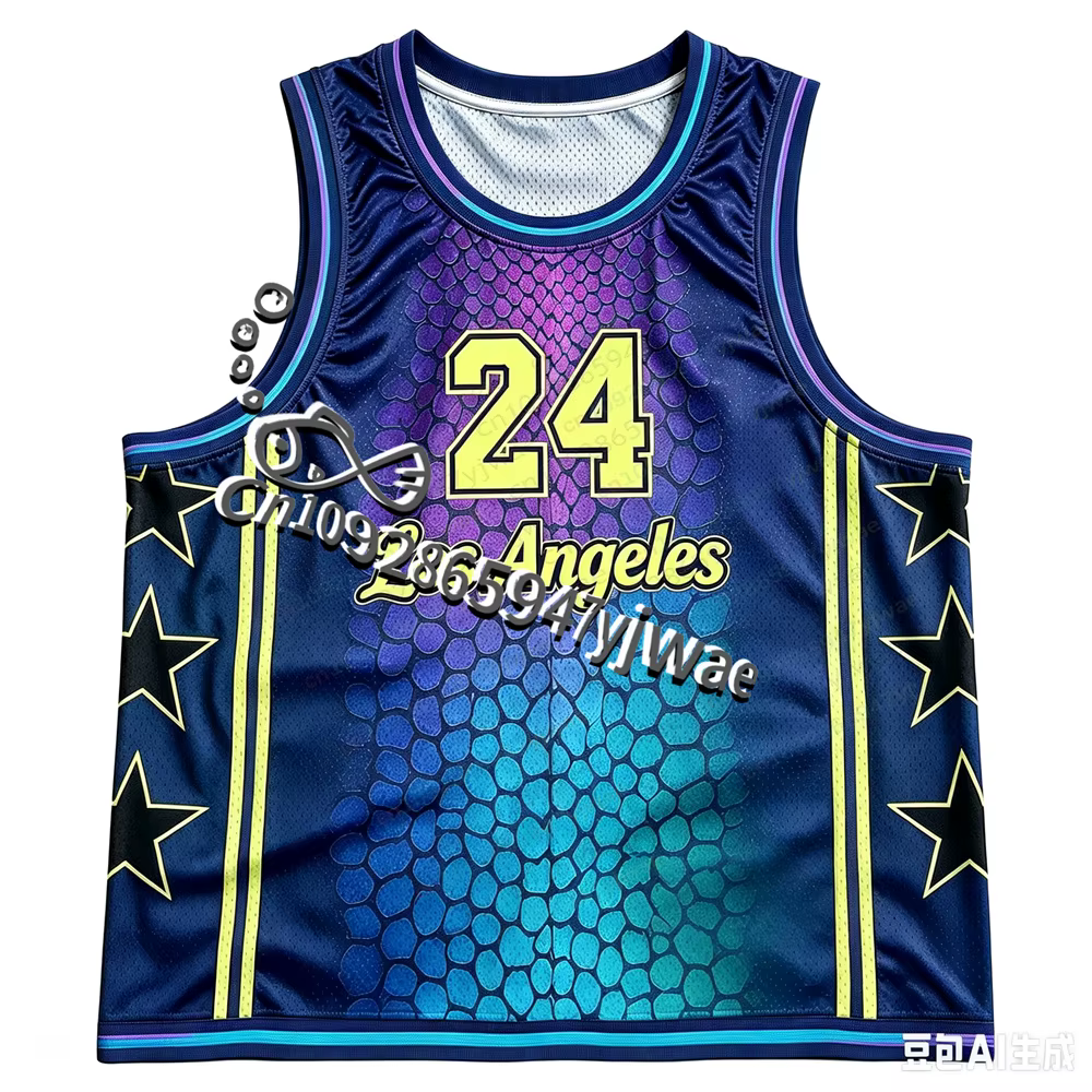 Mamba Snake Los Angeles No. Maillot de basket-ball respirant à séchage rapide, vêtements de sport, gilet imprimé graphique 3D, débardeur d'été pour hommes, 24 pièces