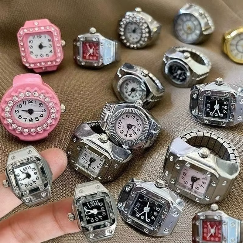 Bague de montre pour hommes et femmes, style Harajuku cool, version coréenne tendance, décoration créative rétro, ajustable, motif alimentaire