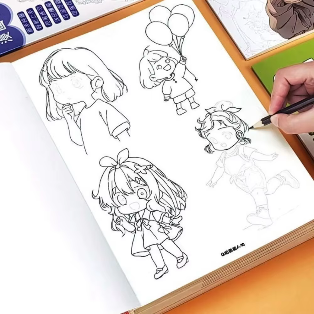 Cahiers de Dessin de Personnages de Dessins Animés et d'Anime, Matériel de Peinture, Livres d'Exercices de Peinture, Livres de Tutoriels de Bande Dessinée