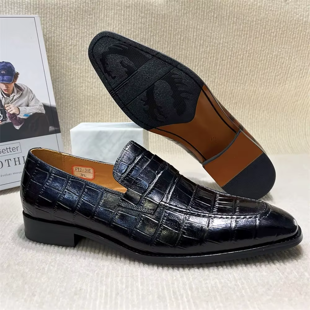 Mocassins pointus italiens respirants pour hommes