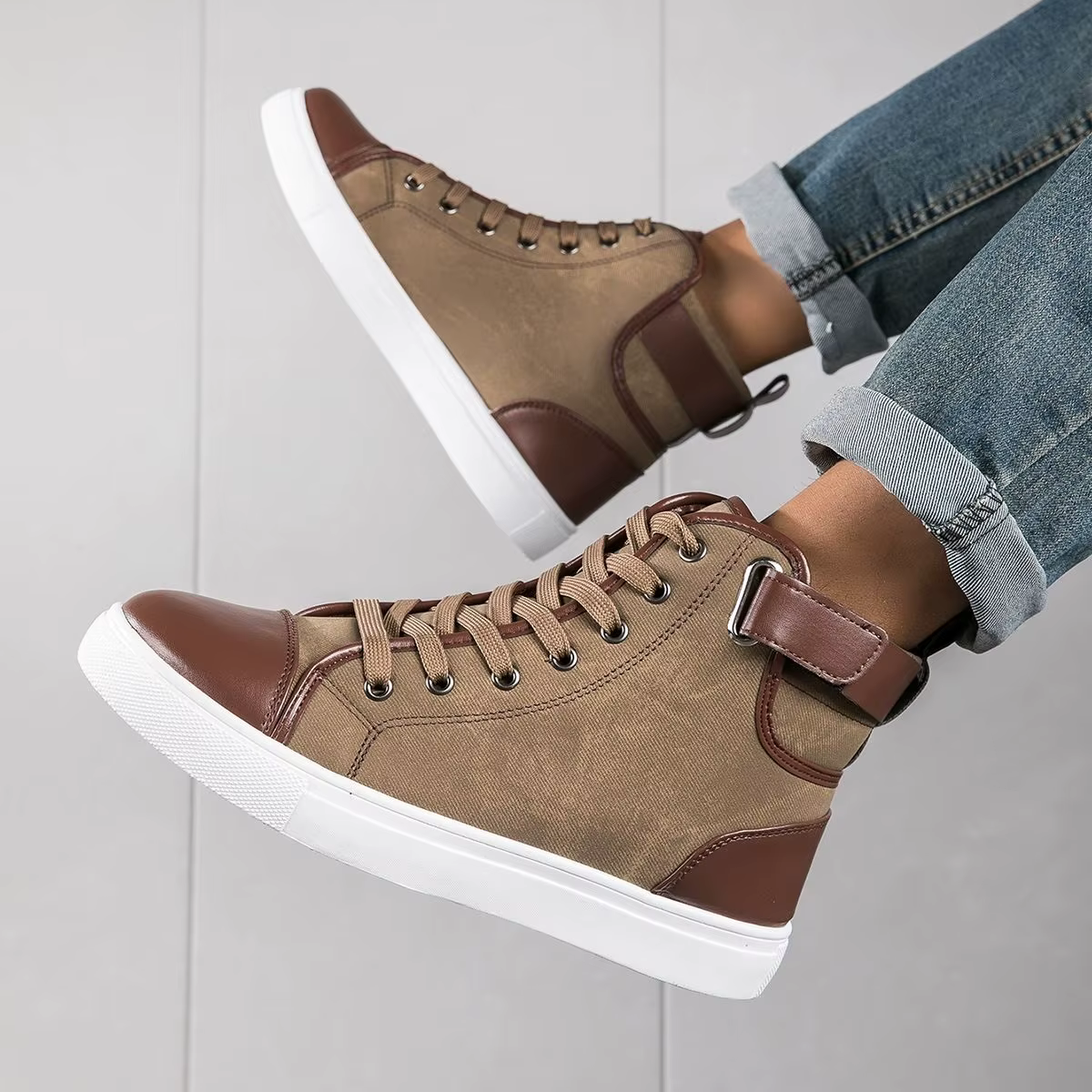Baskets pour hommes en cuir