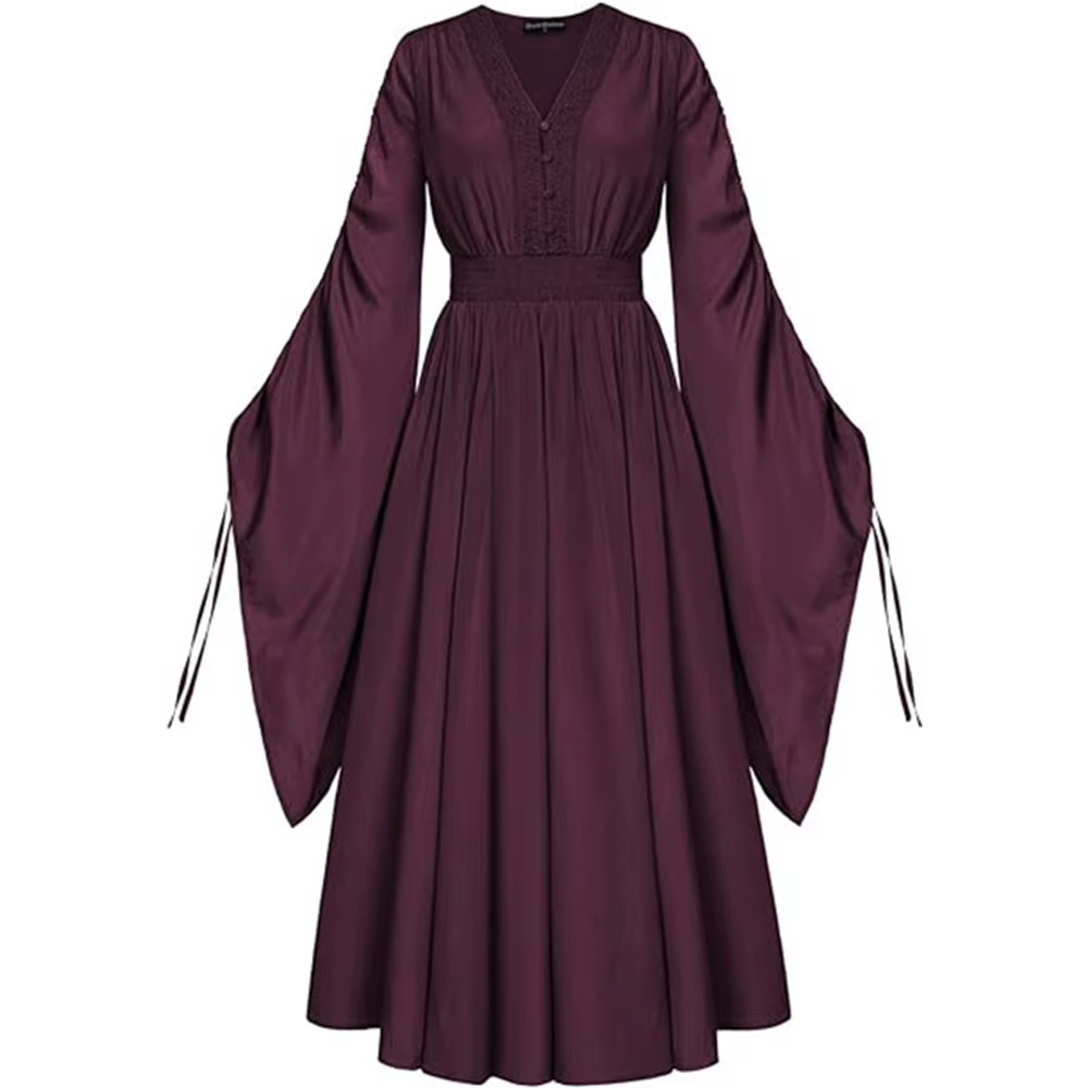 Robe Renaissance pour femmes Vintage médiévale robe à manches bouffantes Chemise