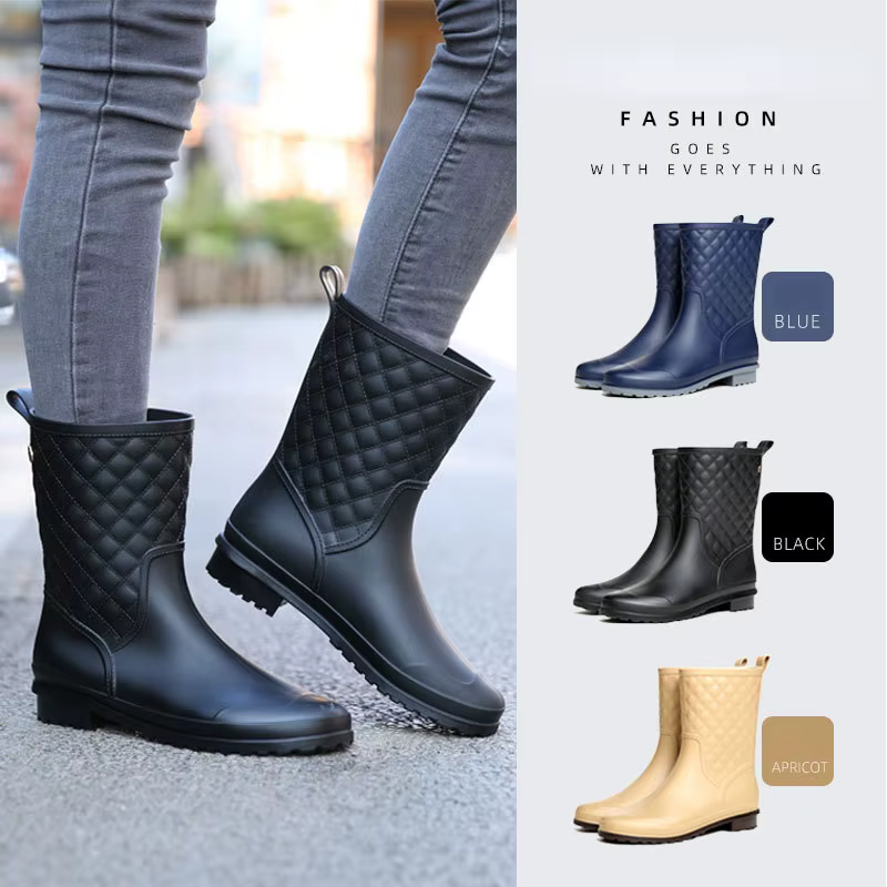 2025 nouvelles femmes bottes de pluie mode anti-dérapant