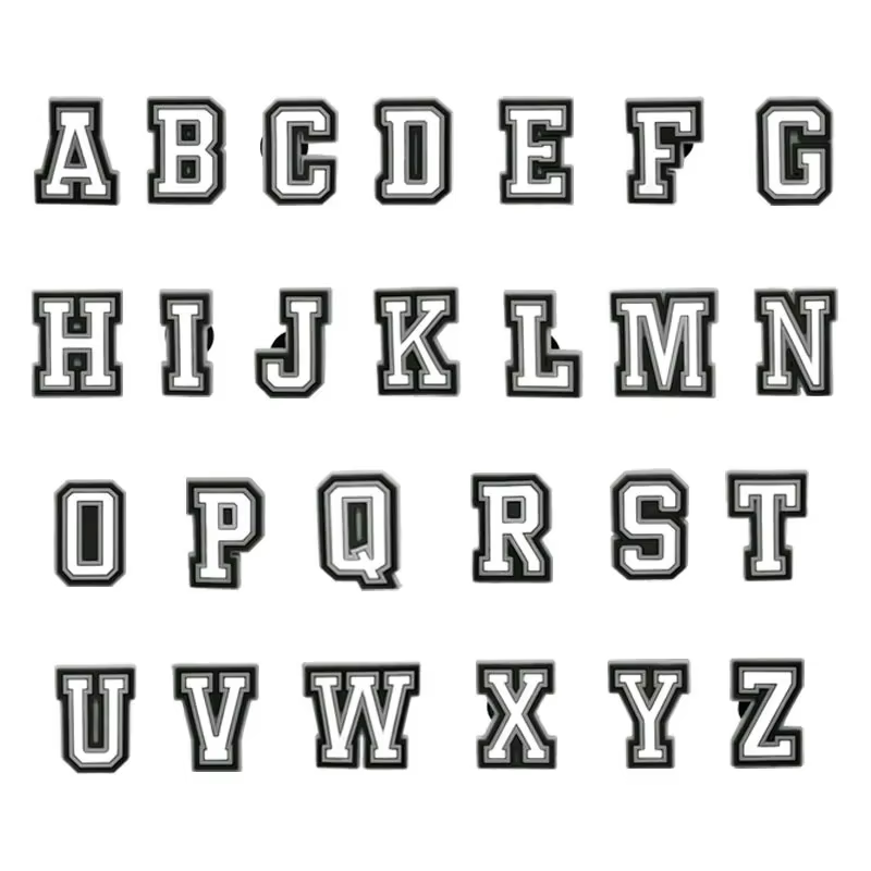 Breloques de chaussures avec lettres pour Crocs