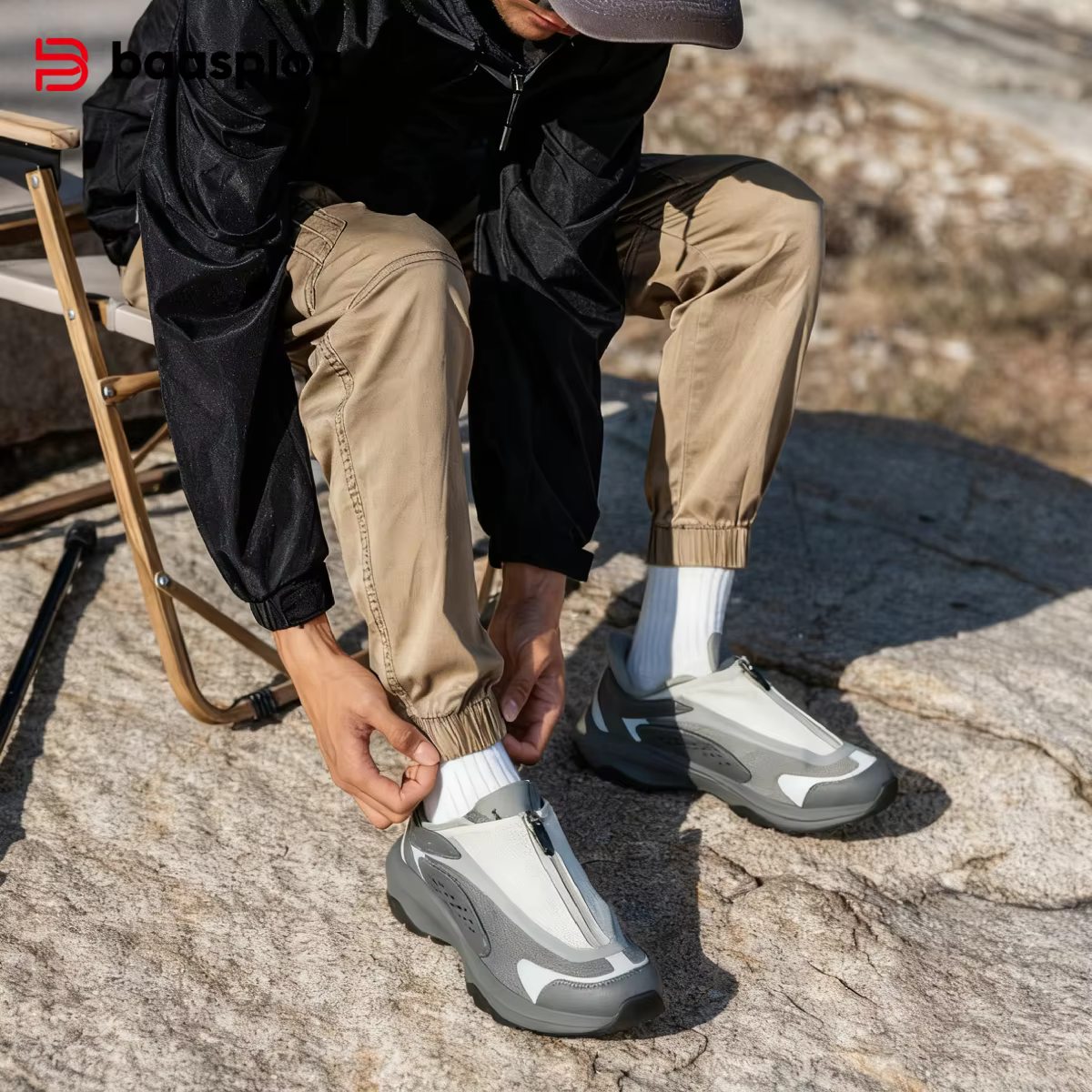 Baasploa hommes chaussures de randonnée maille respirant extérieur baskets tout nouveau confort Trail