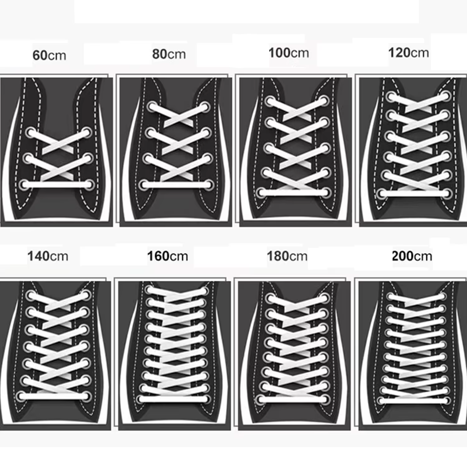 Lacets de chaussures plates pour hommes et femmes