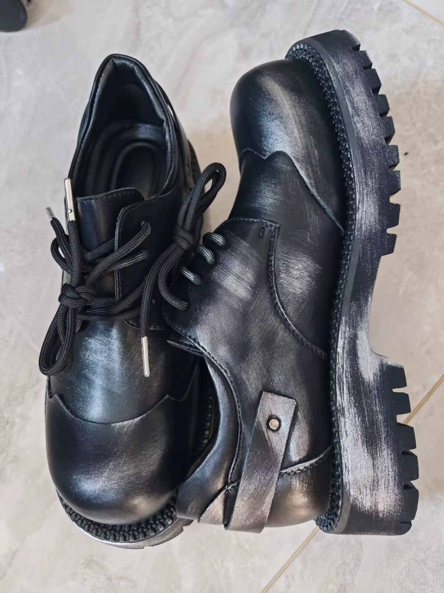 Chaussures Derby à plateforme pour hommes et femmes
