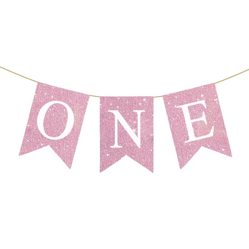 Bannière de chaise de premier anniversaire pour bébé, une guirlande en toile de jute, pour garçon et fille d'un an, décoration de fête d'anniversaire, fournitures d'accessoires Photo
