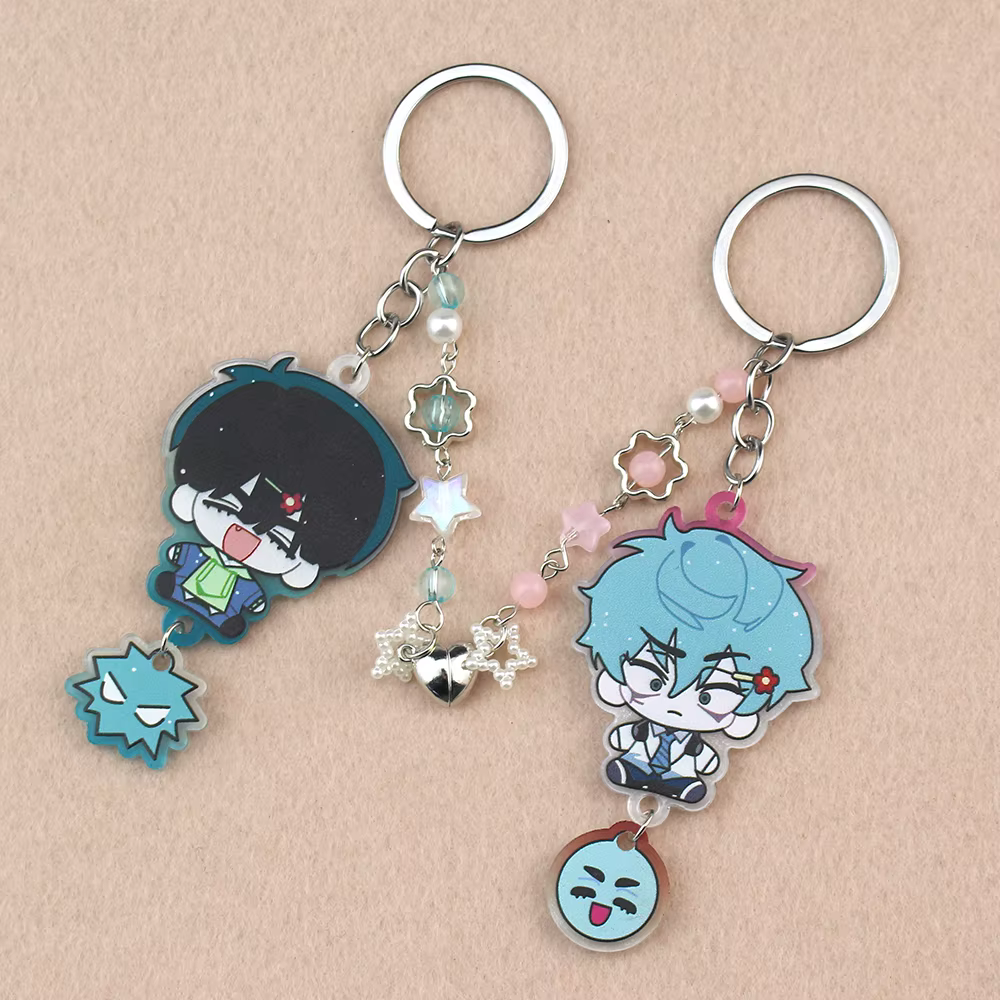 Anime ALIEN STAGE IVAN & TILL Cosplay porte-clés unisexe acrylique sac pendentif Kawaii Couple porte-clés accessoire accessoires cadeaux de noël