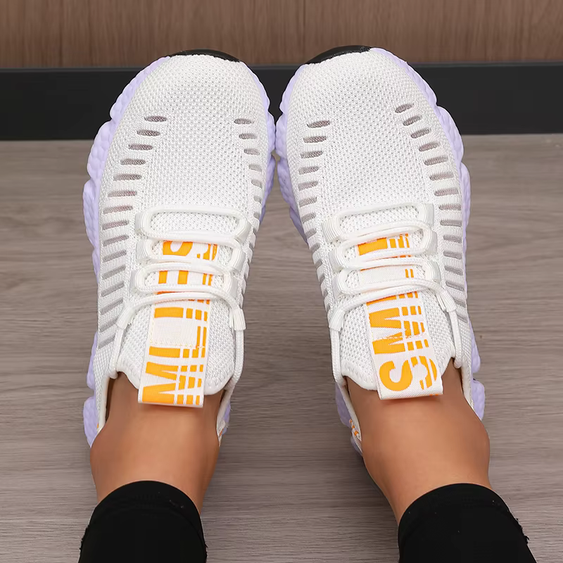 Chaussures de sport pour femmes maille légère semelle souple sangle de Jogging respirant mode