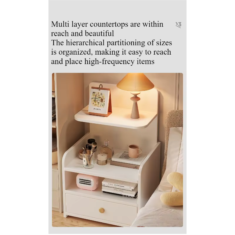 Table de chevet petite et simple, style moderne, pour chambre à coucher, avec rangement, idéale pour chambre de location