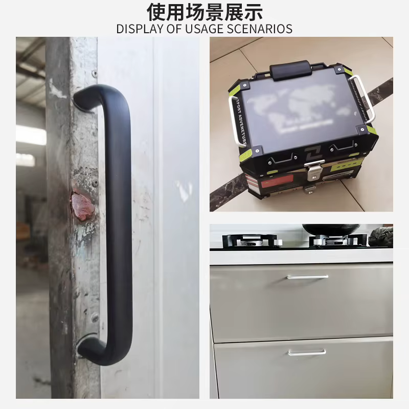 Poignées de tiroir de cuisine de style industriel pour meubles, armoire à chaussures, poignée de porte allongée en forme de U en alliage d'aluminium 300 mm