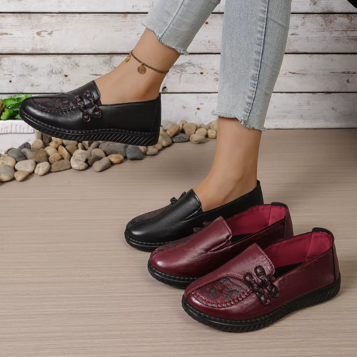 Chaussures de travail vintage couleur bordeaux