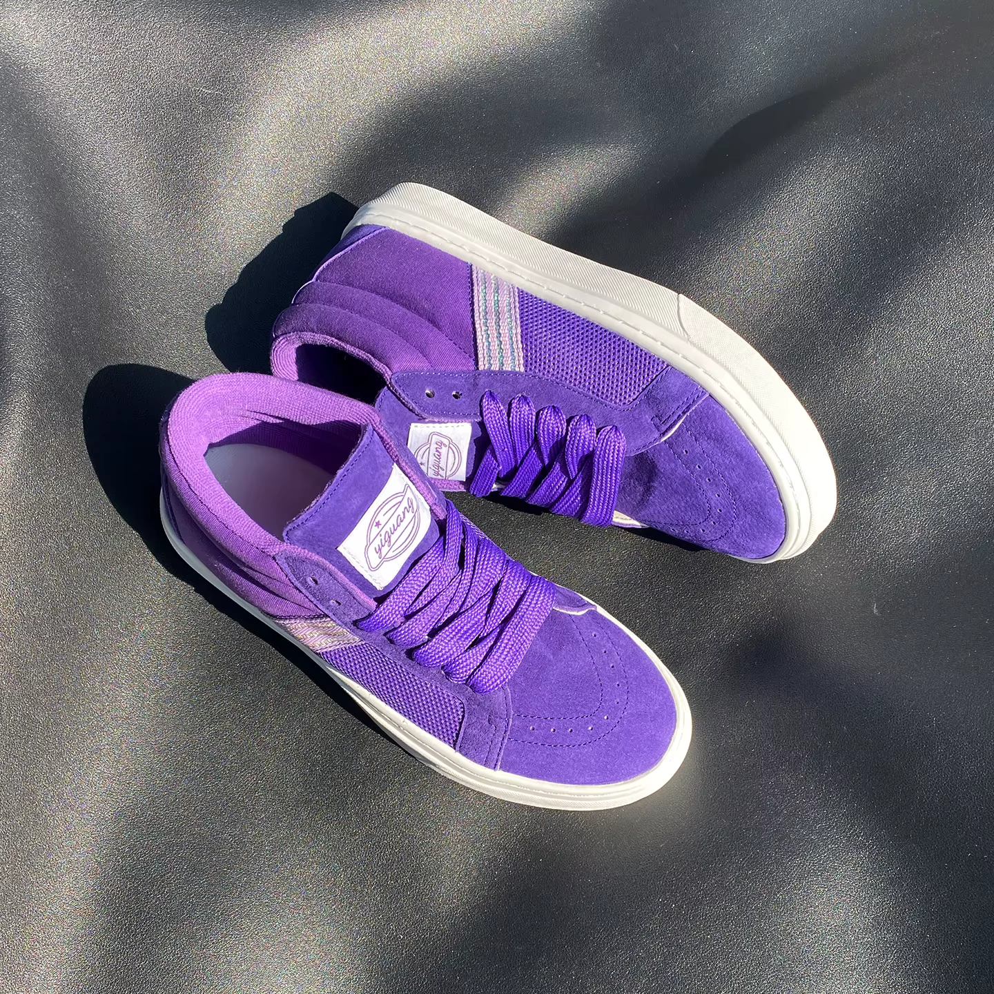 Baskets mi-hautes violettes automne-hiver pour le quotidien