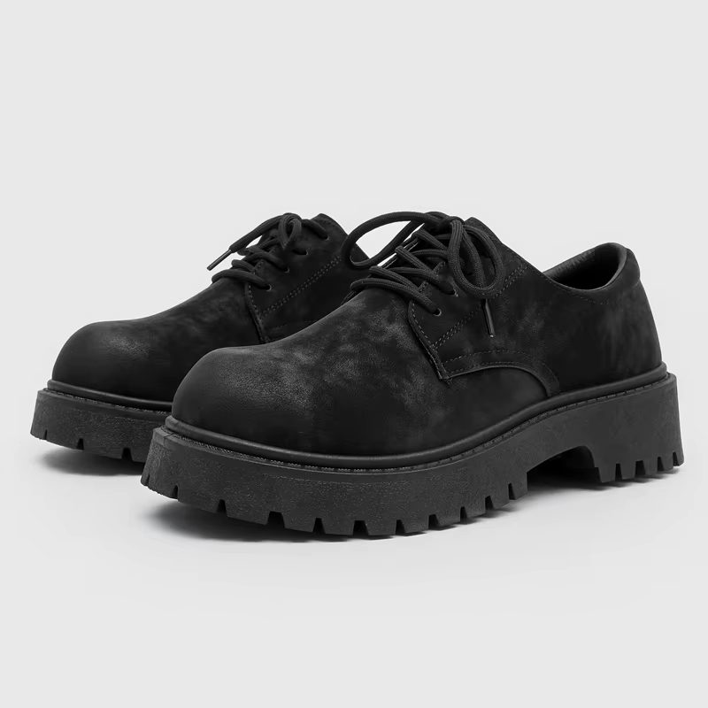 Chaussures Derby montantes à plateforme rétro de style anglais pour hommes