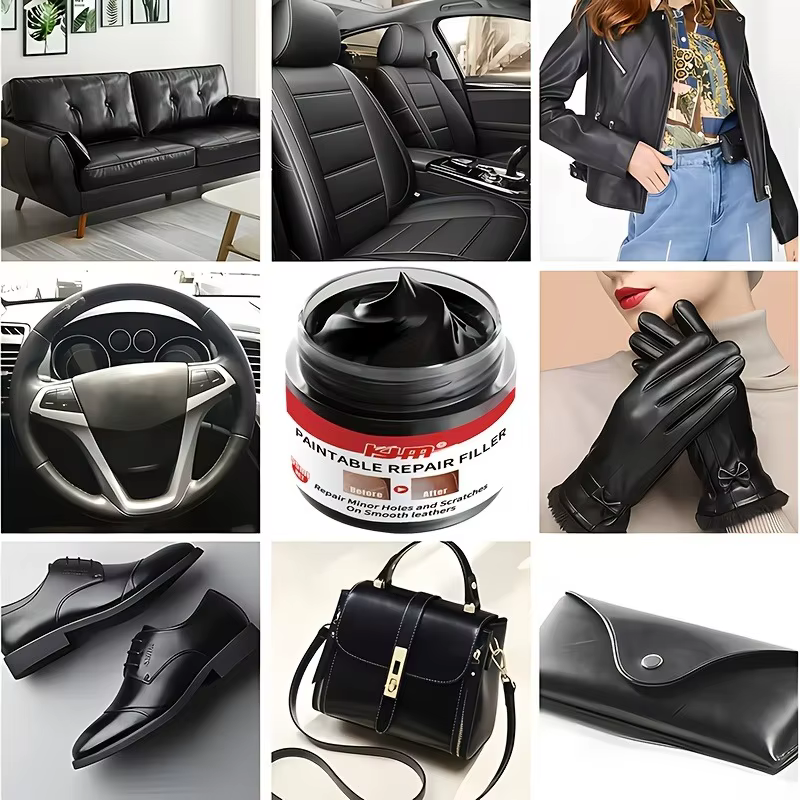KJM Remplisseur de réparation de chaussures noir : formule chimique à séchage rapide – Fixation des rayures pour
