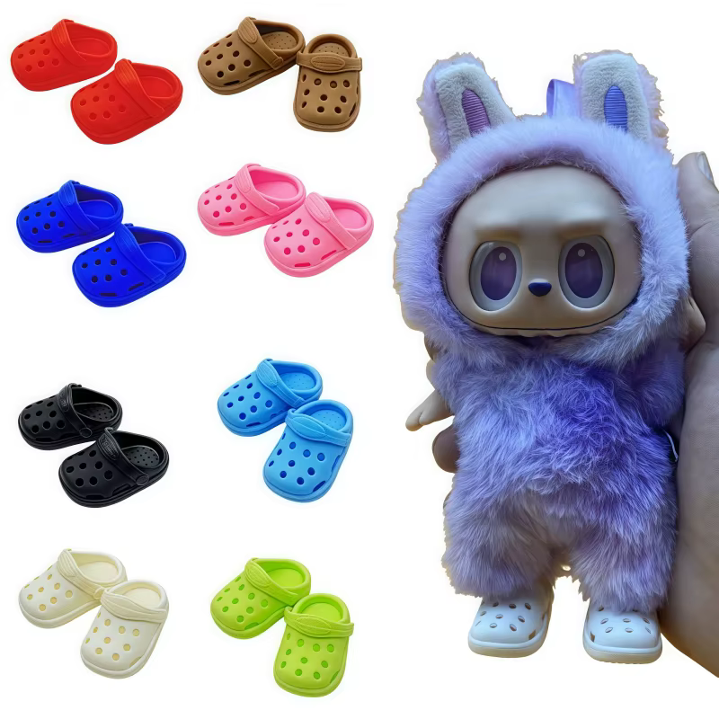 Labubu – accessoires de vêtements de poupée, chaussures de plage décontractées à trous pour V1 V2 V3, pantoufles de Dressing, jouets pour enfants, cadeau d'anniversaire