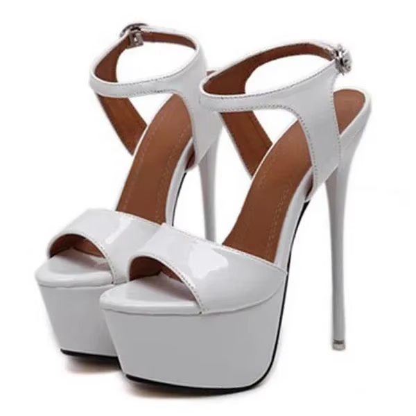 Aneikeh grande chaussure taille 41 42 43 44 45 46 sandales à talons hauts été Sexy bout ouvert robe de soirée 16CM plate-forme gladiateur femmes pompes