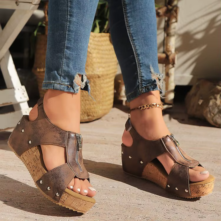 Sandales à talons compensés pour femmes