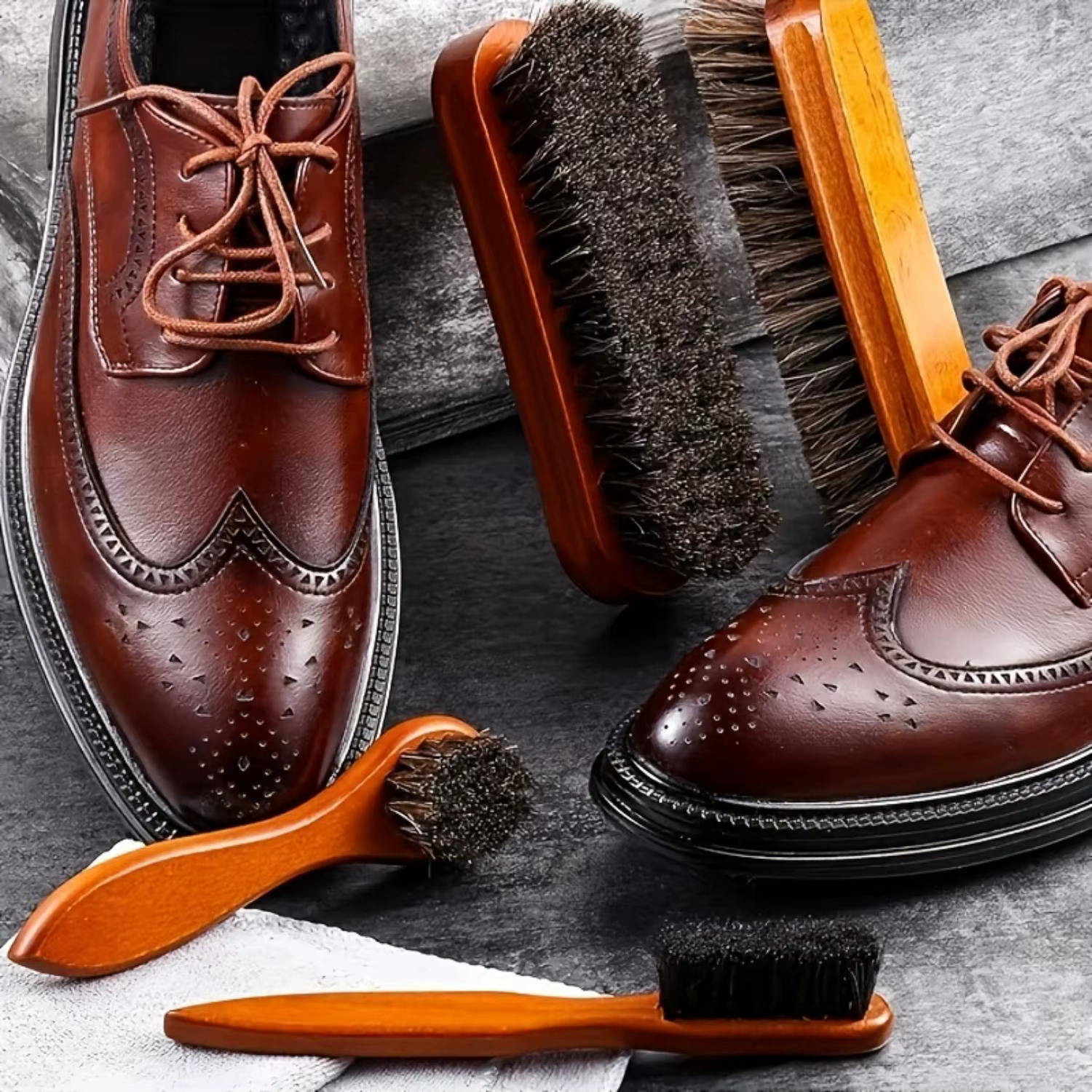 Brosse à chaussures brillante en crin de cheval, applicateur de polissage, brosse de soin des bottes et des chaussures, brosse de nettoyage des détails intérieurs de voiture, 3 pièces