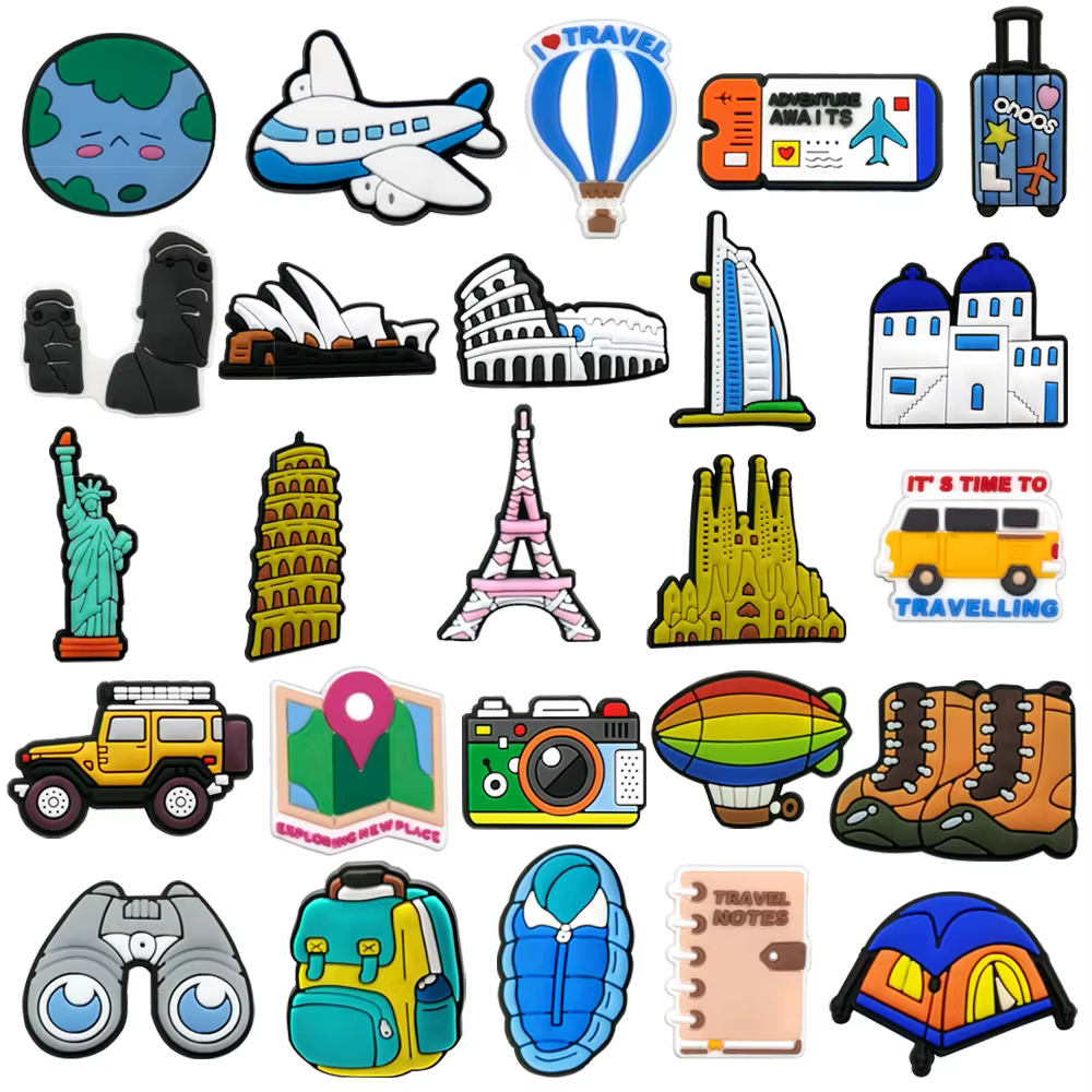 Breloques pour chaussures de voyage mondial