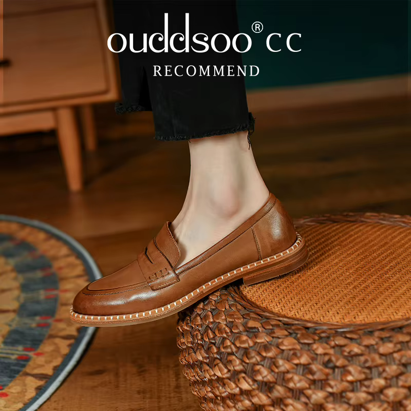 Ods-Mocassins en cuir véritable pour hommes